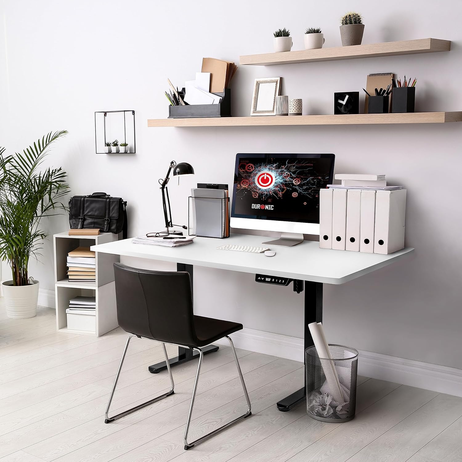 Duronic TT120 WE Plateau pour Bureau Assis Debout de 120 x 60 x 2 cm | Compatible avec la plupart des Structures Assis Debout | Idéal pour Poste de travail à domicile ou bureau
