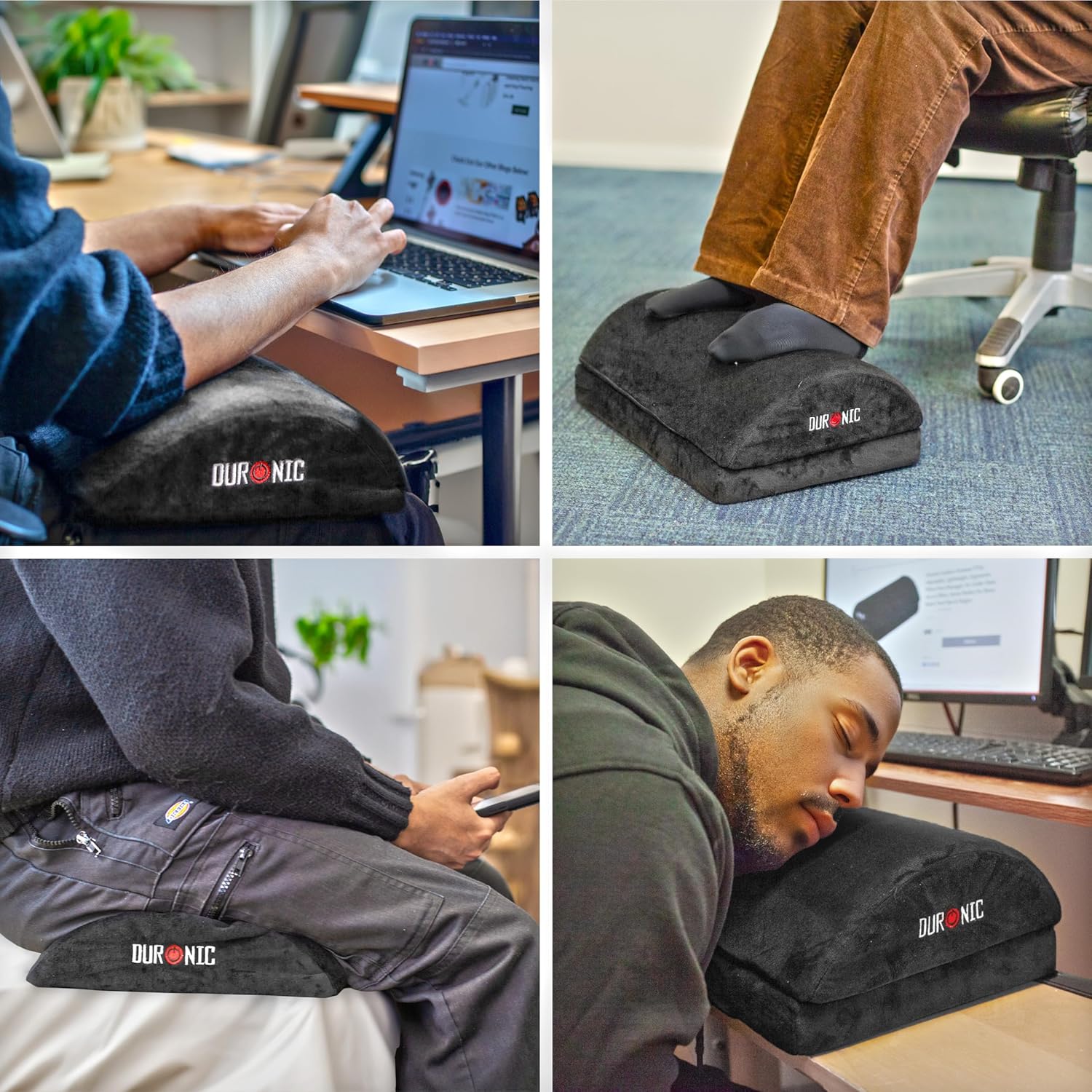 Duronic FT06 Repose-pieds ergonomique Soulage le Stress les Douleurs aux Pieds et réduit la Fatigue Sous le bureau au travail à la maison Stabilité optimale Mousse intérieure confortable