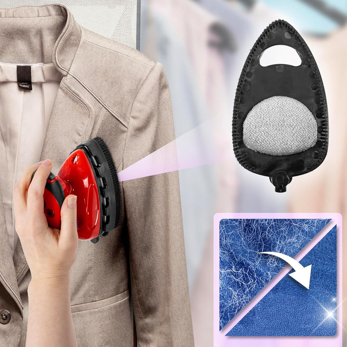 Duronic SI2 RD Fer à Repasser à Vapeur de Voyage 375W Léger et Compact 762g Semelle antiadhésive Réservoir de 50 ml avec Brosse et Pochette de Transport