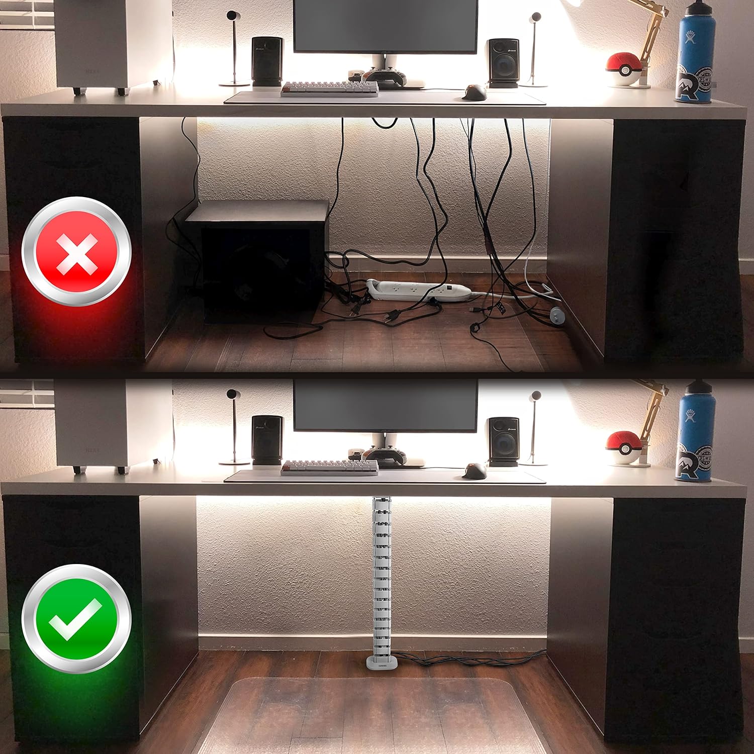 Duronic CM1DM WE Conduit de câbles Goulotte de 130 cm pour Ranger câbles Ajustable et Flexible Idéal pour sécuriser câbles USB ethernet et Alimentation et éviter Tout Accident