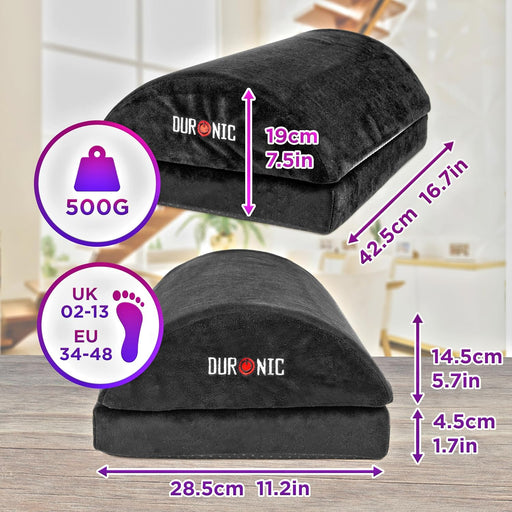 Duronic FT06 Repose-pieds ergonomique Soulage le Stress les Douleurs aux Pieds et réduit la Fatigue Sous le bureau au travail à la maison Stabilité optimale Mousse intérieure confortable
