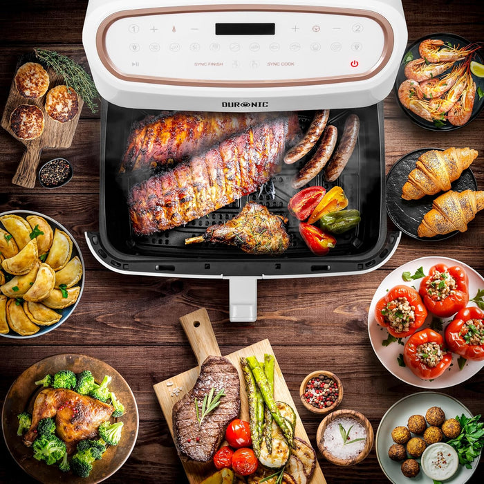 Duronic AFD1 WE Grand Panier de Cuisson de 10 Litres pour Friteuse à air AF24 Tiroir de Cuisson A utiliser avec la Fonction Sync Cook Compatible uniquement avec AF24 et AF34 de Duronic