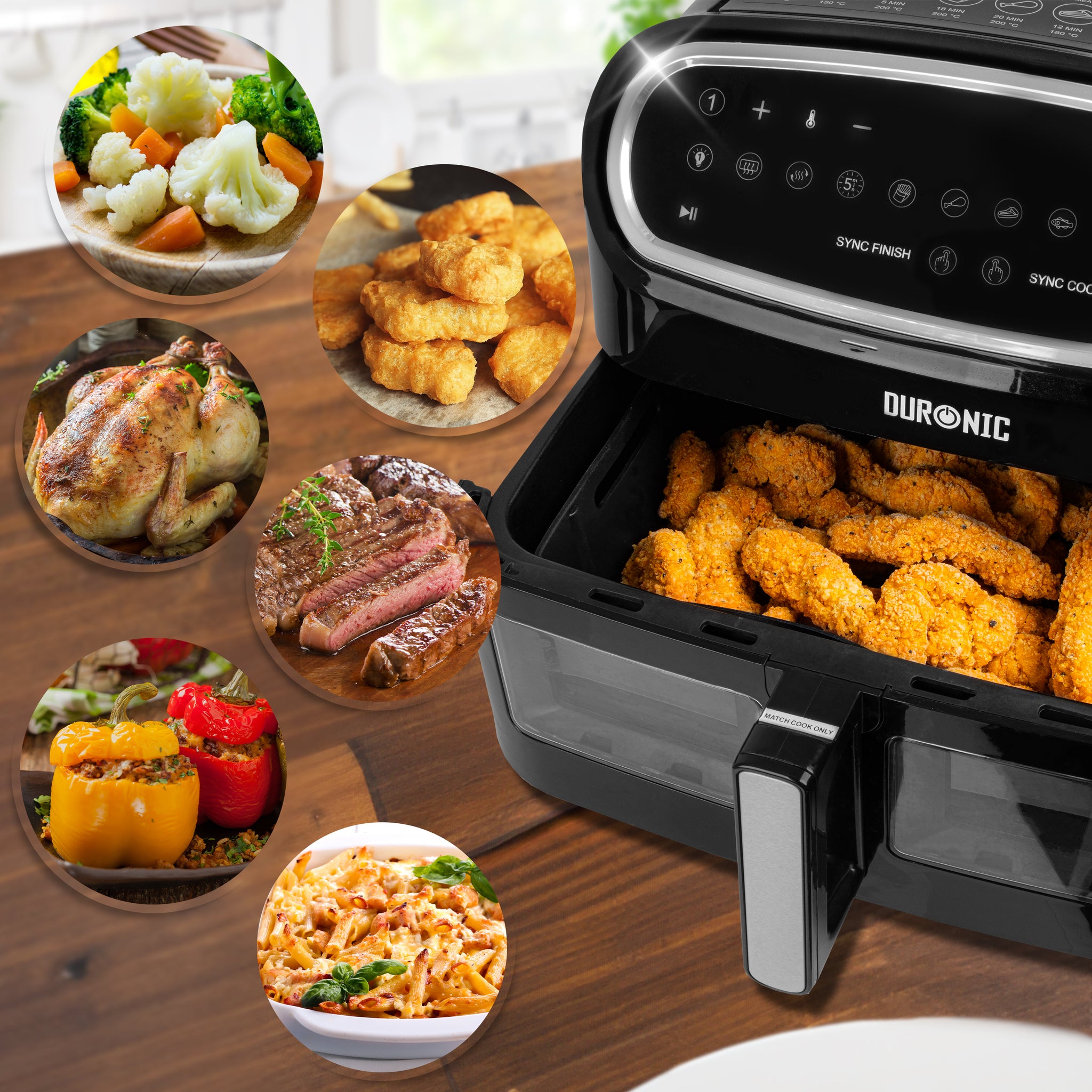 Duronic AFL2 Moule en silicone Plat Réutilisable Accessoire pour Friteuse à air Air Fryer Insert en silicone antiadhésif compatible avec Duronic AF34 AF24 ou autres airfryers
