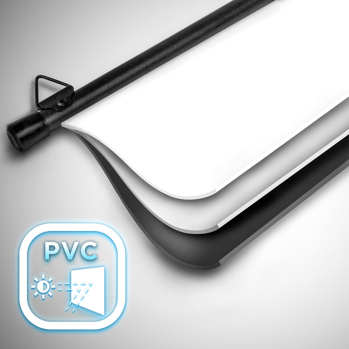Duronic BPS90 16/9 Ecran de Projection TV et Home Cinema de 90 Pouces 229 cm 199 x 112 cm Fixation par Crochets Barres lestées Toile pour vidéoprojecteur Gain +1 idéal pour 3D 8K 4K 1080P