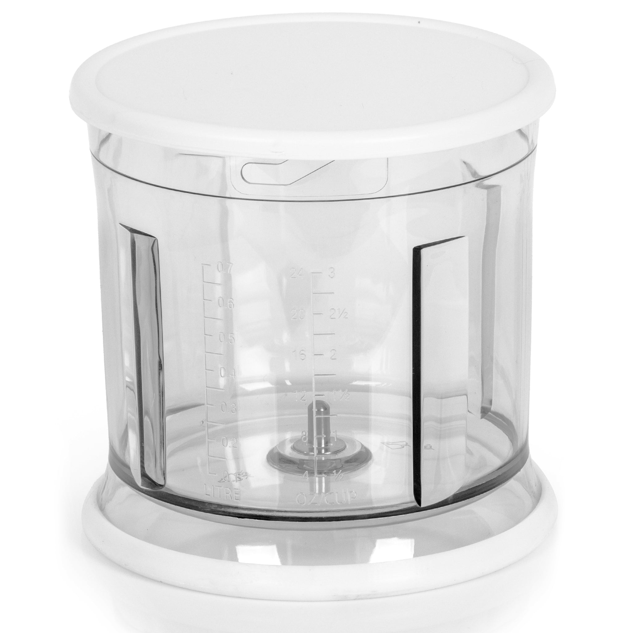 Duronic CHA57W Bol mélangeur pour mini hachoir électrique Duronic CH57 Récipient avec couvercle pour hachoir Capacité de hachage 700 ml Permet de conserver les aliments hachés au frais