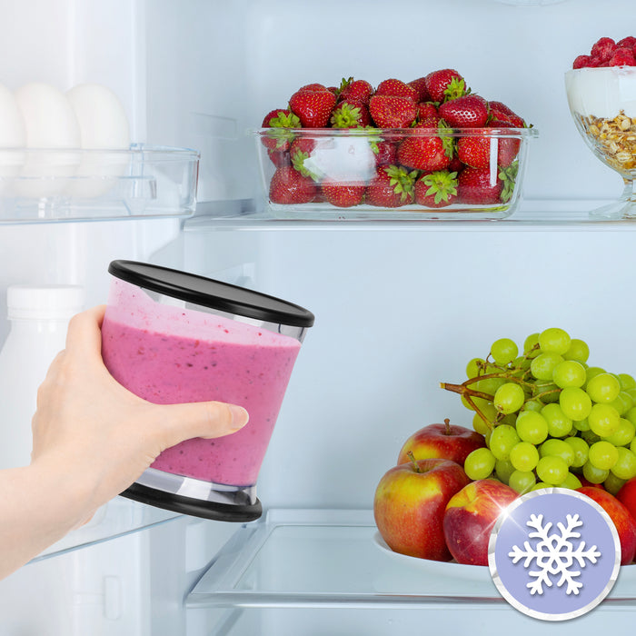 Duronic CHA57B Bol mélangeur pour mini hachoir électrique Duronic CH57 Récipient avec couvercle pour hachoir Capacité de hachage 700 ml Permet de conserver les aliments hachés au frais