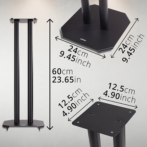 Duronic SPS1022 /60 Paire de Pieds d'Enceintes - 60 cm de Hauteur - Lestable avec du Sable - Cônes pour réduire Vibrations - Compatibilité Universelle Haut-parleurs Hi-FI/Stéréo/Home Cinema 5.1 - Set de 2