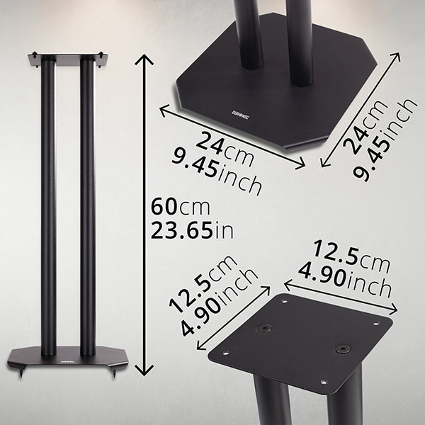 Duronic SPS1022 /60 Paire de Pieds d'Enceintes - 60 cm de Hauteur - Lestable avec du Sable - Cônes pour réduire Vibrations - Compatibilité Universelle Haut-parleurs Hi-FI/Stéréo/Home Cinema 5.1 - Set de 2