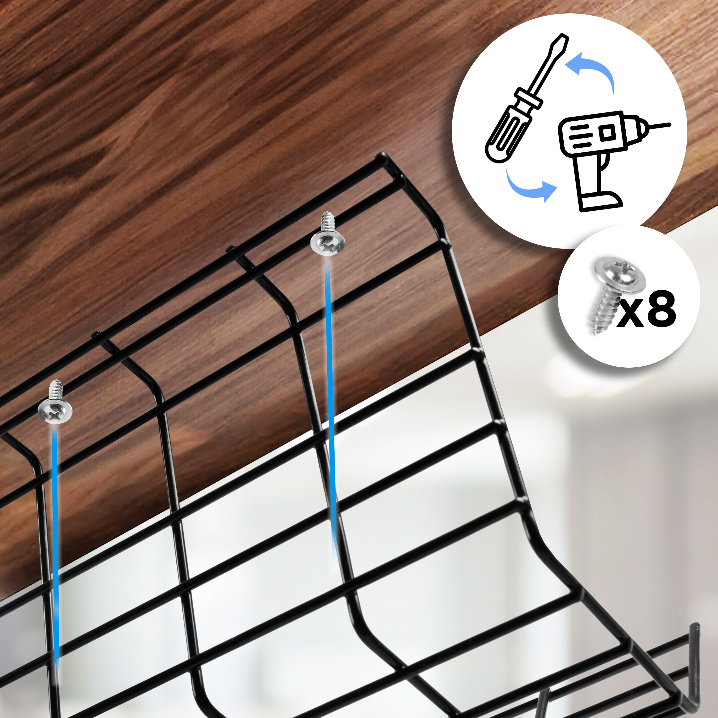 Duronic CMH1 Support de Gestion des Câbles à Placer sous Un Bureau | Tiroir pour Rangement et Organisation des câbles et Fils pour Installation Bureautique | Acier allié | Noir