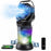 Duronic FM6 BK Ventilateur de brume rechargeable Réservoir d’eau 2 litres 4 vitesses Télécommande incluse Lumières LED Lampe torche d’urgence Ventilateur portable extérieur camping pique-nique