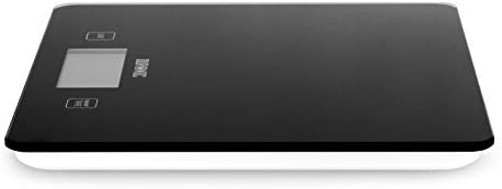 Duronic KS5000 SRSS Balance de Cuisine d'une capacité de 5 kg | Précision à 1 g | Bol en inox de 2.5 L inclus | Large écran LCD | Fonction d'ajout de poids TARE | Idéale pour la pâtisserie