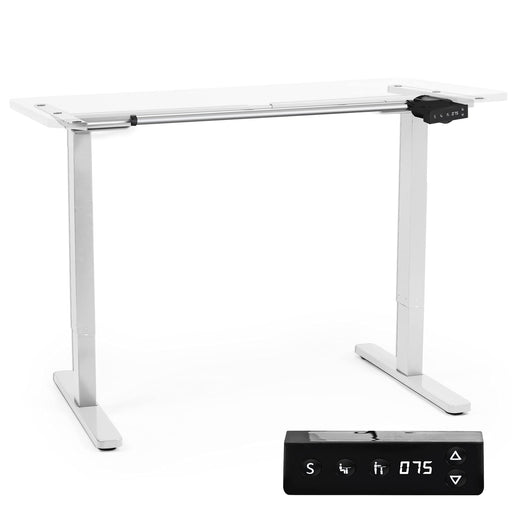 Duronic TM12 WE Bureau Assis-Debout blanc | Structure de bureau à hauteur ajustable 71 - 116 cm | Électrique | Sauvegarde des tailles | MAX 80 kg | Station ergonomique | Plateau disponible séparément