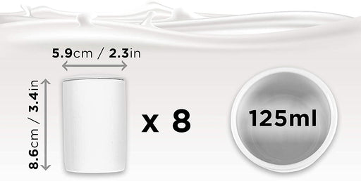Duronic P8YM2 8 Pots en céramique de 125 ml compatible avec yaourtière YM1 et YM2 de Duronic