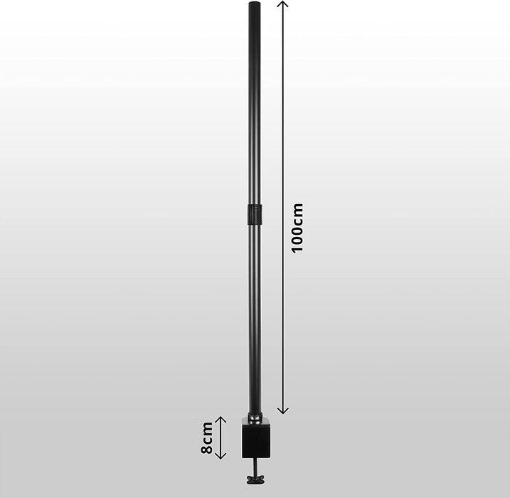 Duronic DMT100 POLE Potence 100 cm pour Supports d'Ecrans de Duronic | Compatible avec toutes les Gammes de Supports Duronic | Pince standard incluse pour un Bureau de 0.5 à 6.8 cm d'épaisseur