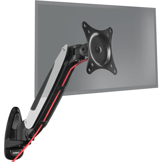 Duronic DM65W1X1 Support Mural d'écran de PC | Mécanisme à gaz | Ajustement à la volée | Compatibilité avec Moniteur VESA 75/100 | Revêtement en Chrome | Fixation au Mur | Passe câble Inclus