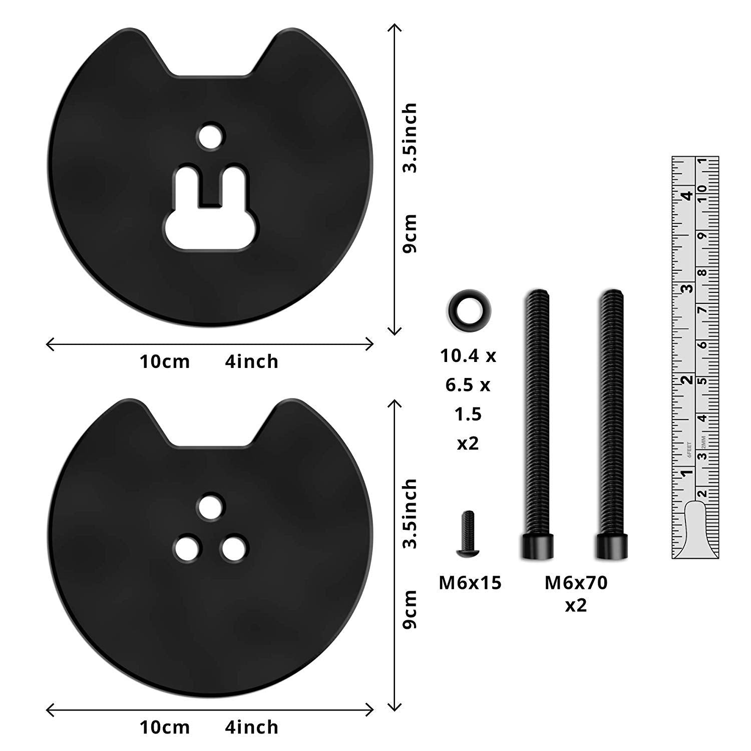 Duronic DM-GR-01 BK Grommet pour support d'écran de la gamme DM35 et DM451 Permet d'attacher un support d'écran en perçant le bureau à la place de la pince de de fixation