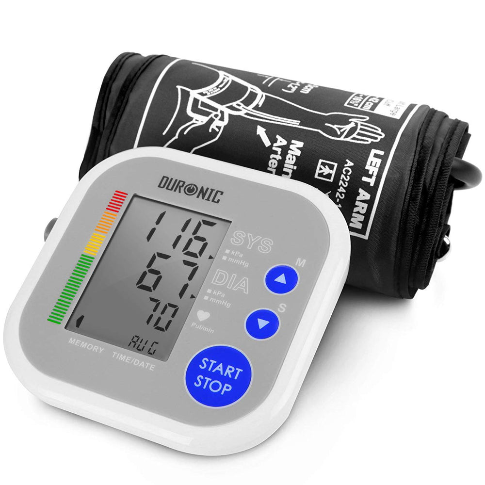 Duronic BPM080 Tensiomètre électronique pour bras avec brassard ajustable 22-42 cm - Mesure automatique de la tension artérielle - Certifié Médicalement - Large écran LCD