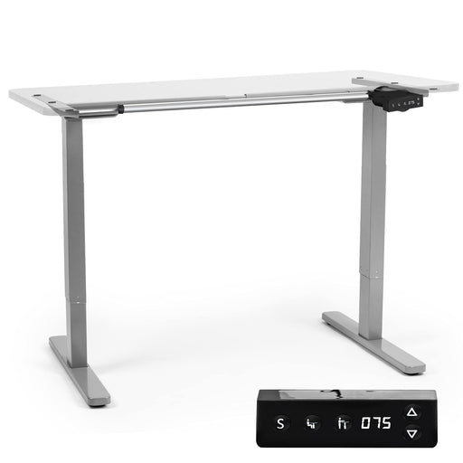 Duronic TM12 GY Bureau Assis-Debout gris | Structure de bureau à hauteur ajustable 71 - 116 cm | Électrique | Sauvegarde des tailles | MAX 80 kg | Station ergonomique | Plateau disponible séparément