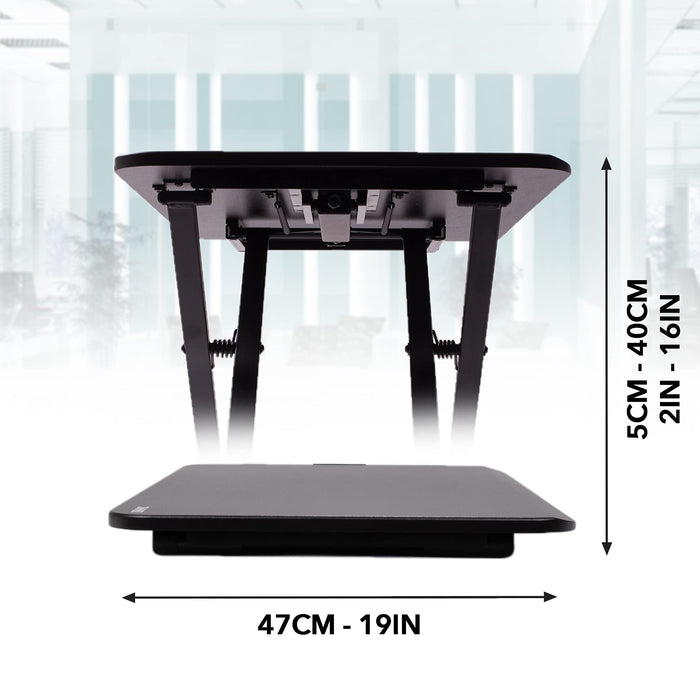 Duronic DM05D24 Poste/Station de Travail Assis Debout pour écran/Clavier/Souris Noir | Manuel | Hauteur Ajustable 5  40 cm | 74,3 x 47 cm | Acier | Espace de Travail Ergonomique