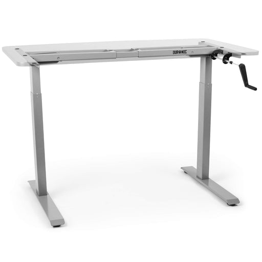 Duronic TM00 GY Bureau Assis-Debout gris | Structure de bureau à hauteur ajustable 71 - 116 cm | Manuel | Acier | Supporte 60 kg | Station de travail ergonomique | Plateau disponible séparément