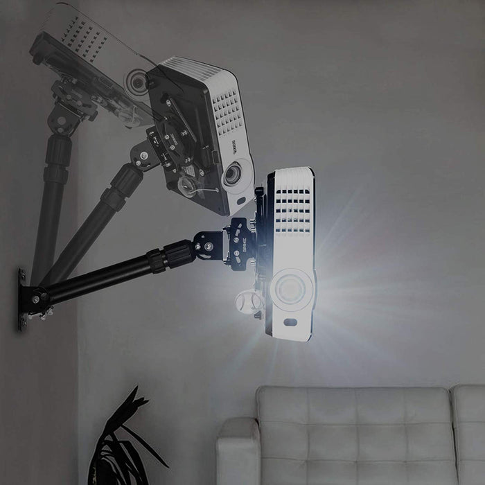 Duronic PB04XL Support vidéoprojecteur Universel Inclinable et Rotatif - Bras Extensible - Installation Murale ou Plafond - Capacité 13,6 kg - Idéal pour Home cinémas, Jeux vidéos, présentations