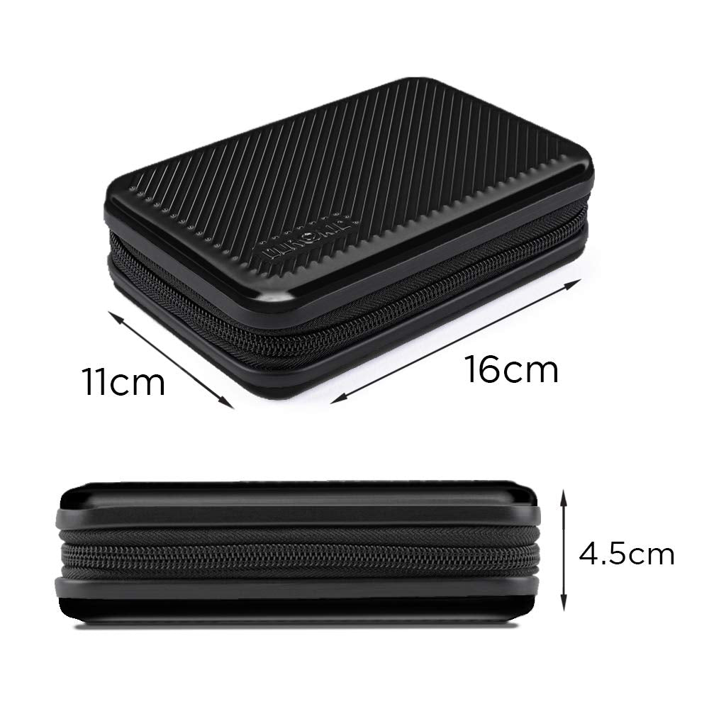 Duronic HDC3 BK étui de protection rigide pour disque dur, GPS, batterie portable, liseuse | housse pour disques durs externes | noir | Aluminium antichoc | Léger et compact | 11 x 16 cm