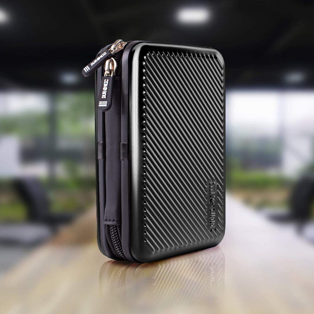 Duronic HDC3 BK étui de protection rigide pour disque dur, GPS, batterie portable, liseuse | housse pour disques durs externes | noir | Aluminium antichoc | Léger et compact | 11 x 16 cm