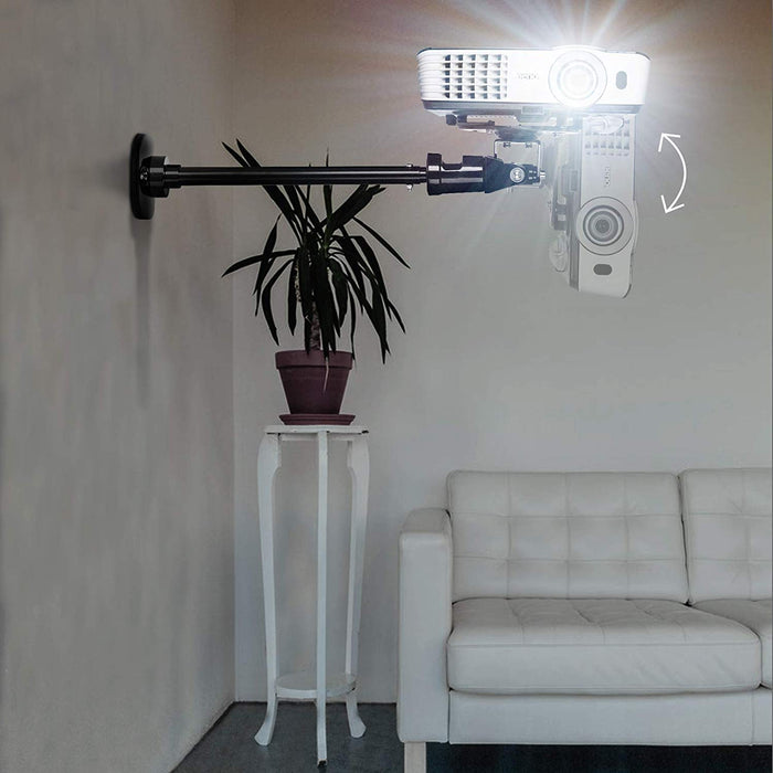 Support Mural/plafond Pour Enceintes - Tige Télescopique Réglable, Capacité 40 Kg (88 Lb), Pour Home Cinéma, Studio, Bureau