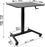 Duronic WPS47 Table de travail mobile assis-debout | Support à roulettes | Grande surface 80 x 50 cm pour PC ou vidéo projecteur | Hauteur ajustable avec une manivelle 77 – 122 cm | Capacité 30 kg