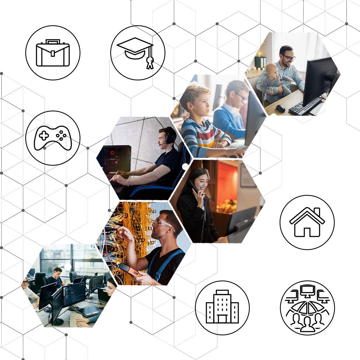 Duronic Câble Ethernet CAT8 GN 5M 2Ghz 2000MHz Vitesse 40Gbps S/FTP Câbles réseaux LAN internet network RJ45 blindés Haute Bande passante et transmission des données rapides Connecteurs or