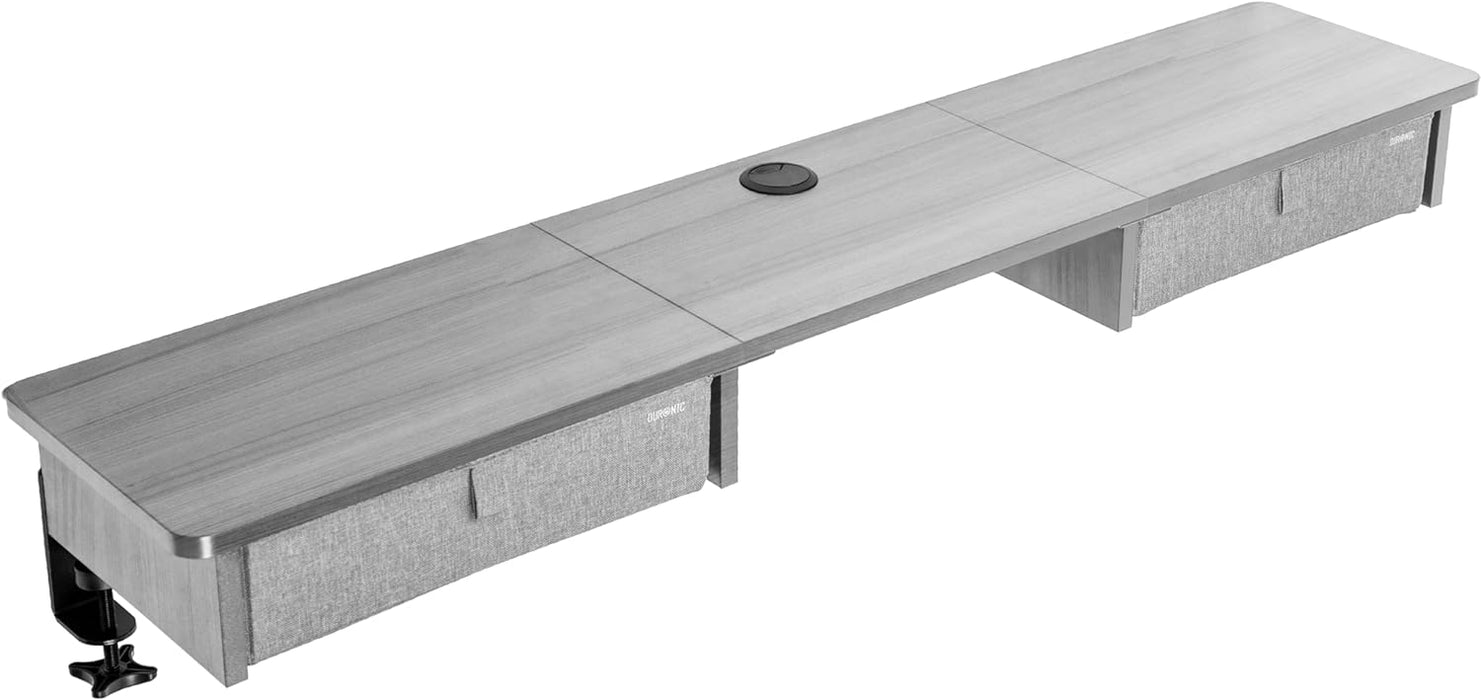 Duronic DD3 GY Planche de 120 cm avec 2 Tiroirs pour Bureau | Compatible avec Plateaux TT120 TT140 TT160 de Duronic | Structure réglable en Hauteur Vendue séparément TM51 ou TM61 | Gris | MDF