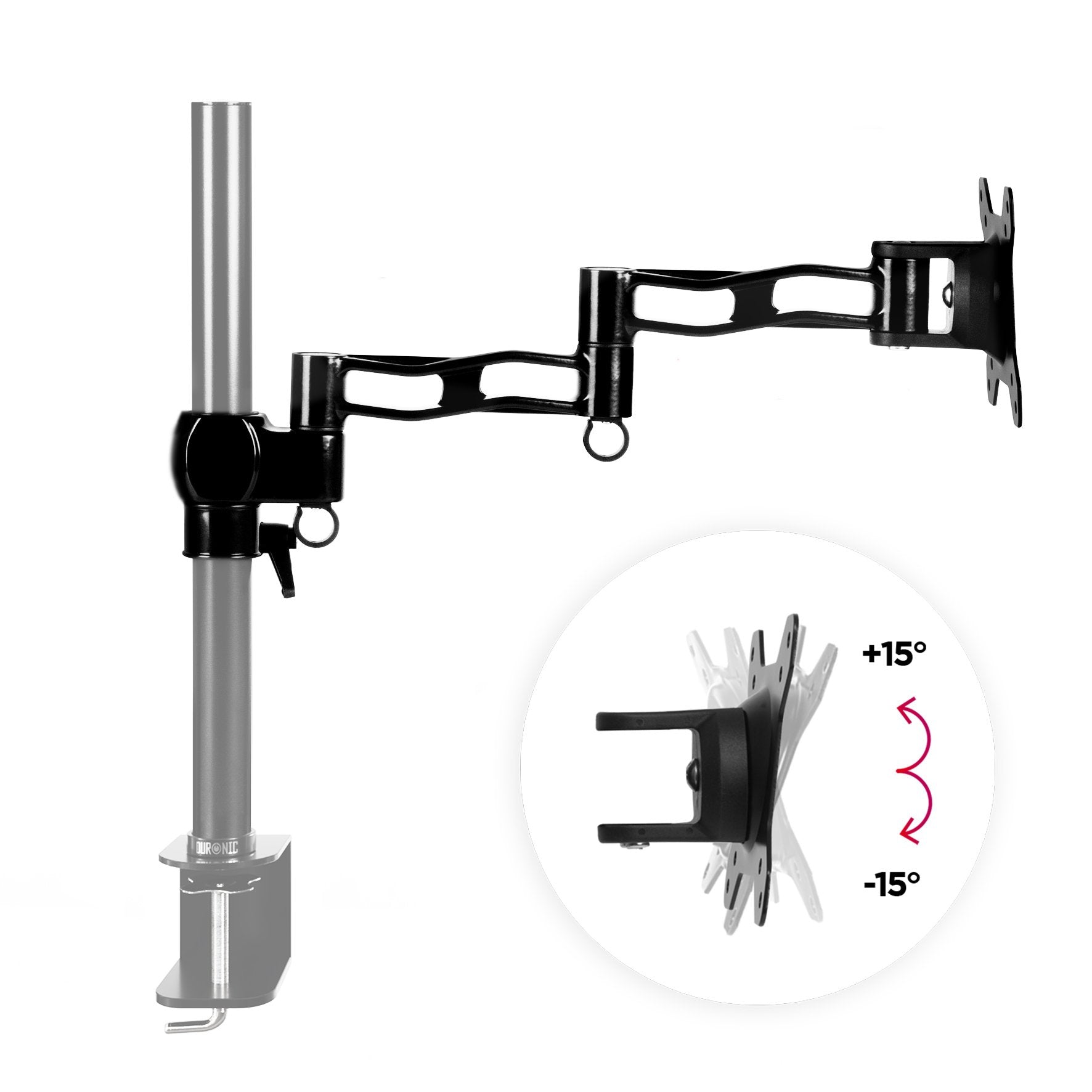 Duronic DML5 BK Bras Complet pour Support d'écran Compatible avec la Gamme DM35 Permet l'ajout d'écran ou d'accessoire