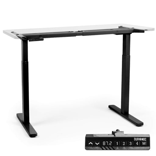 Duronic TM22 BK Bureau Assis-Debout noir | Structure de bureau à hauteur ajustable 71 - 116 cm | Électrique | Sauvegarde des tailles | Max 100 kg | Station ergonomique | Plateau disponible séparément