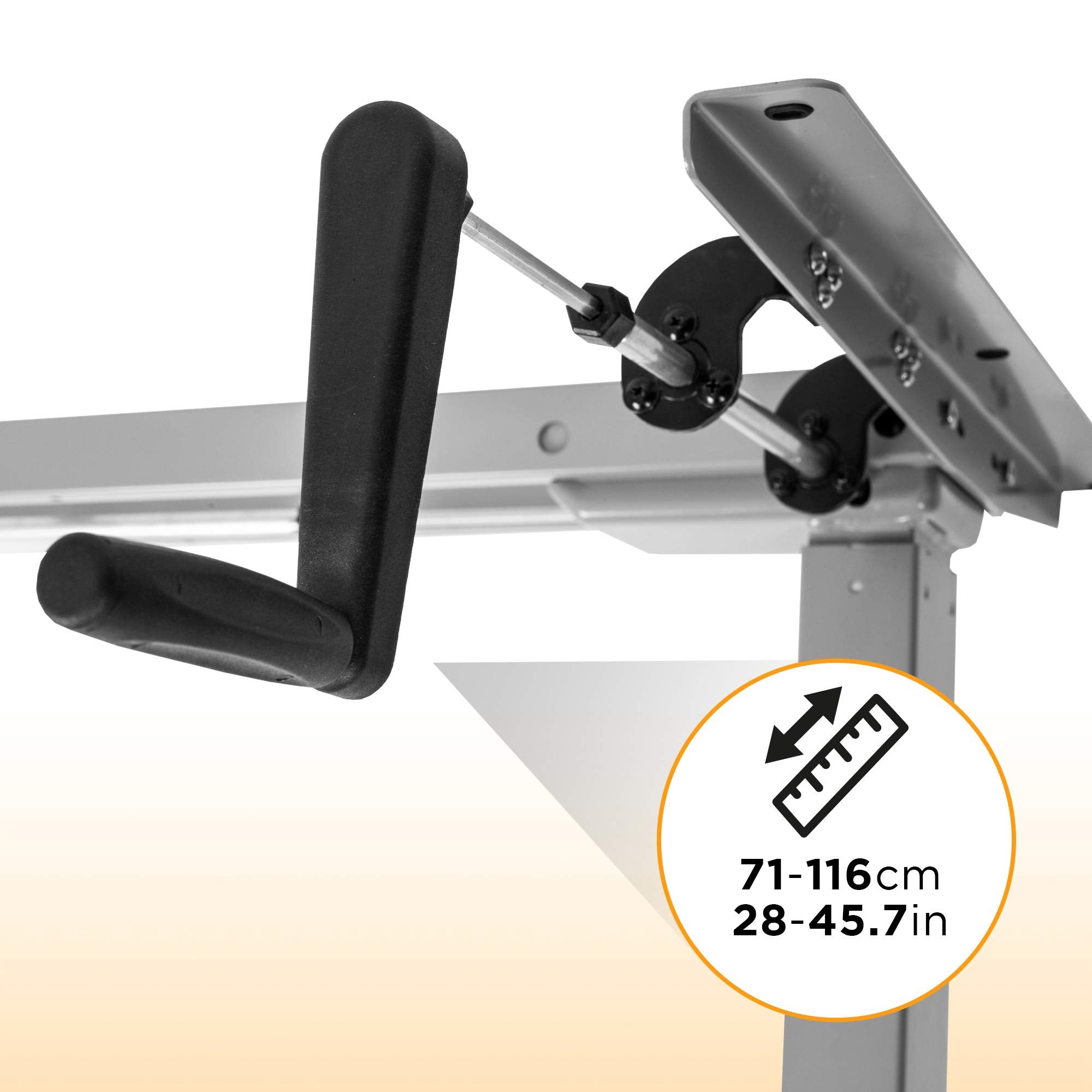 Duronic TM00 GY Bureau Assis-Debout gris | Structure de bureau à hauteur ajustable 71 - 116 cm | Manuel | Acier | Supporte 60 kg | Station de travail ergonomique | Plateau disponible séparément