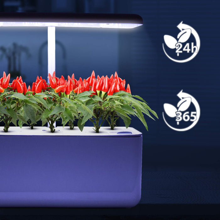 Duronic GHS37 Système de Culture Hydroponique | Set pour 7 Plantes | Lampe horticole LED 6500K Blanc, Bleu et Rouge | 3 programmes | Jardin intérieur Hors Sol pour Fleurs, légumes, Fruits et Herbes