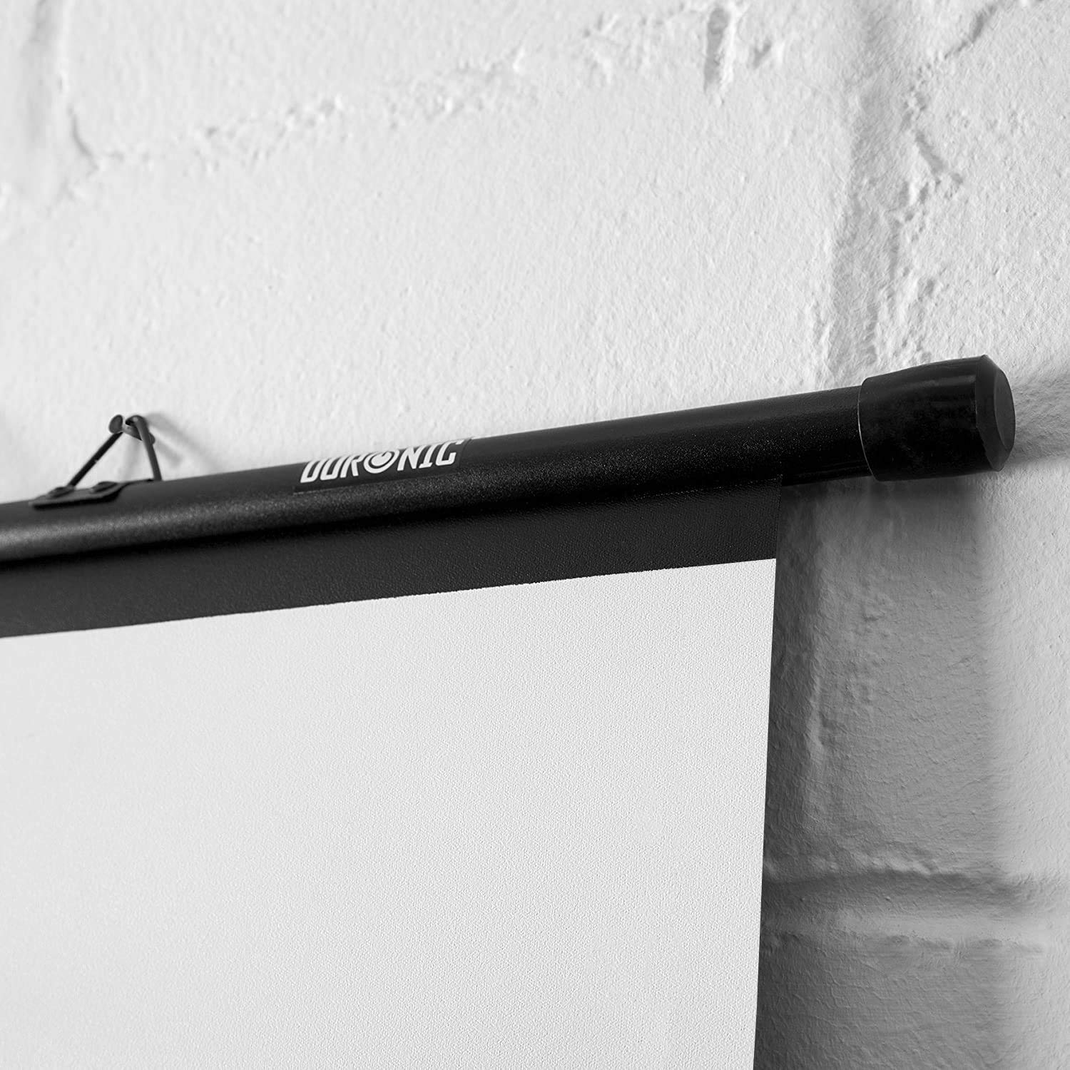 Duronic BPS90 /43 Ecran de Projection avec Barres et Crochets pour vidéoprojecteur - Toile de 90 Pouces ou 229 cm (183 x 137 cm)