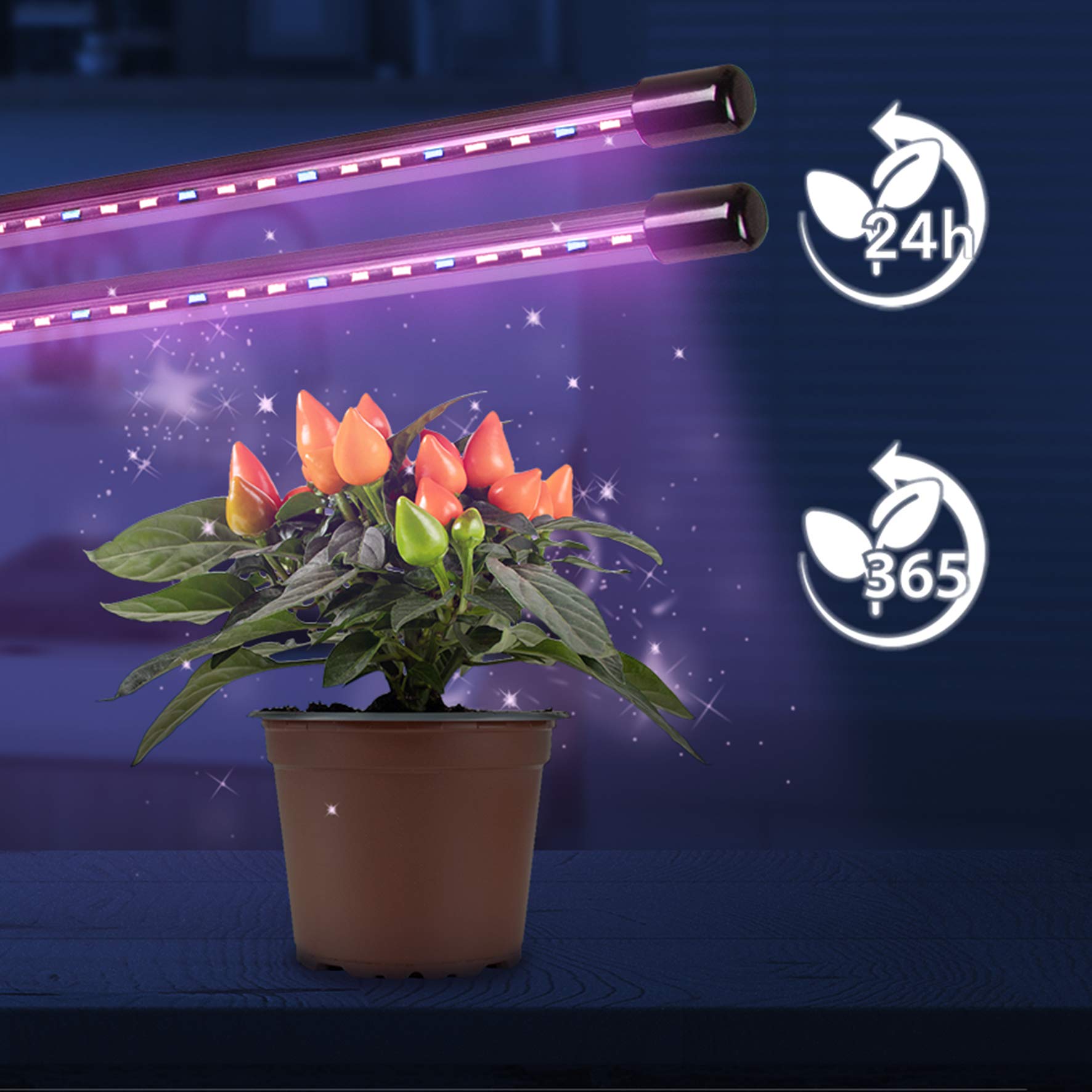 Duronic GLC24 Lampe de croissance horticole double à pince 40W | Ampoules LED | 3 modes : bleu, rouge, mixte | Intensité ajustable | Prise USB | Lumière de culture pour plante fruit légume fleur herbe