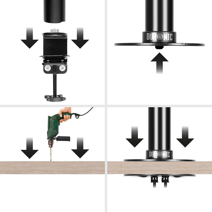 Duronic DM-GR-01 SR Grommet pour Support d'écran de la Gamme DM35 et DM451 | Permet d'attacher Un Support d'écran en perçant Le Bureau à la Place de la Pince de Fixation