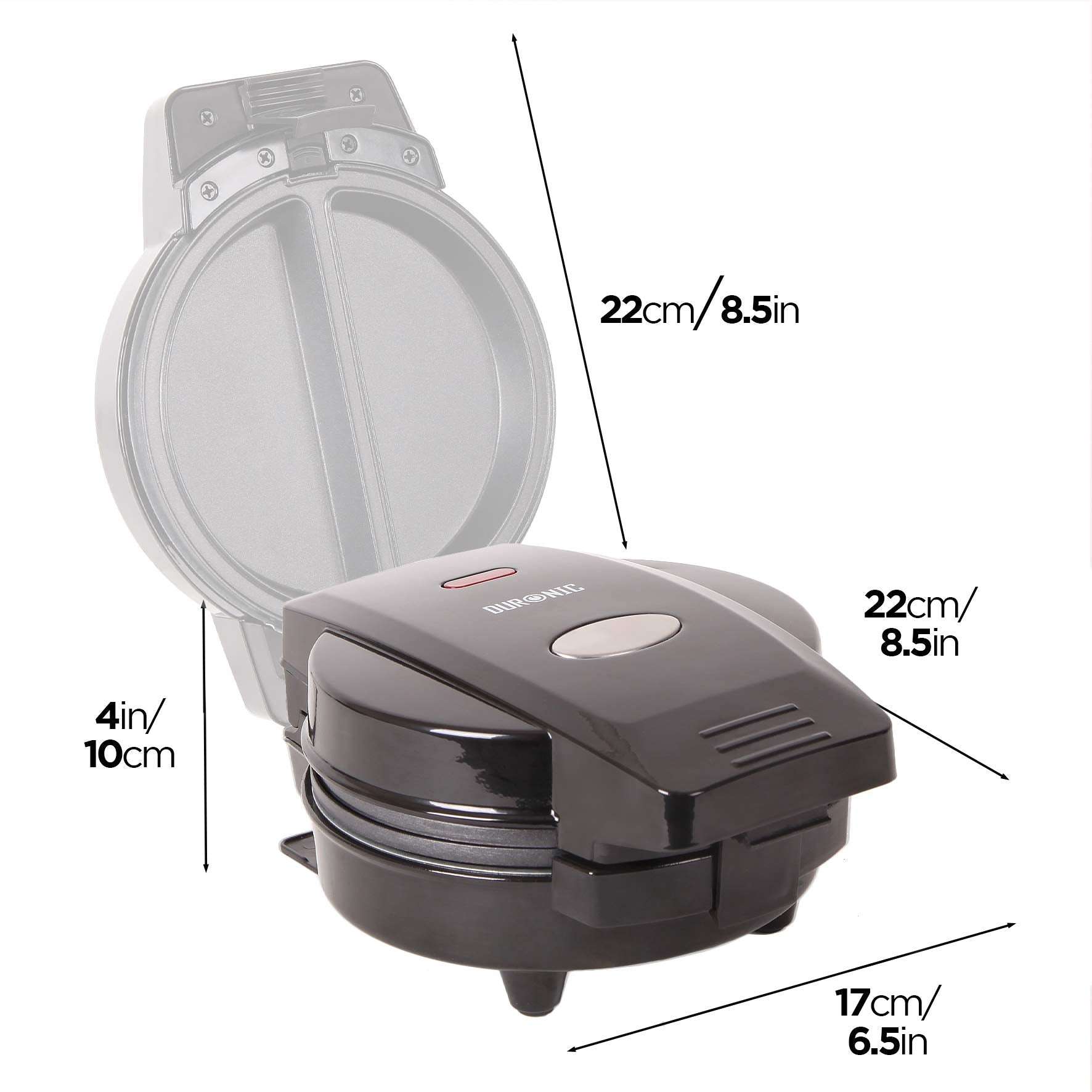 Duronic OM60 Cuiseur à Omelettes électrique | 2 plaques de cuisson antiadhésives et détachables | Appareil pour faire 2 omelettes | 600 W | Poignées thermo-isolante | Pour un déjeuner sain et équilibré