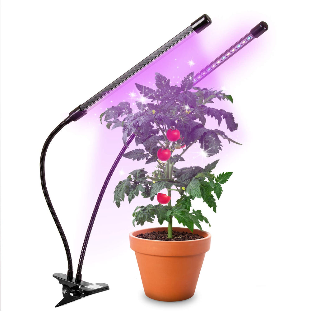 Duronic GLC24 Lampe de croissance horticole double à pince 40W | Ampoules LED | 3 modes : bleu, rouge, mixte | Intensité ajustable | Prise USB | Lumière de culture pour plante fruit légume fleur herbe