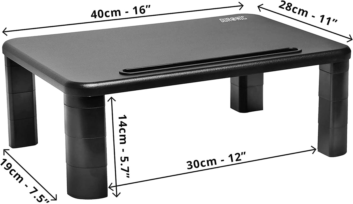 Support Rehausseur D'écran Duronic DM071 - Aluminium 37x24cm, Charge 10kg - Pour Moniteur, PC Portable, Rangement - 7