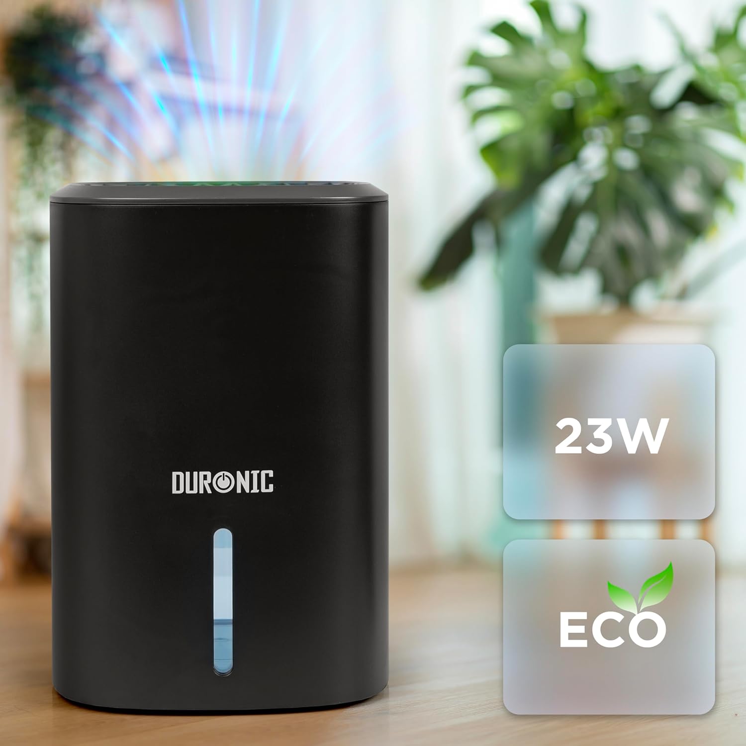 Duronic DH06 BK Déshumidificateur de 23W | Jusqu'à 240ml d'eau par jour | Réservoir d'eau de 0,8 litre | Compact et silencieux | Idéal pour petits espaces