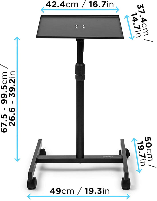 Duronic WPS20 Support Projecteur Et Ordinateur Portable à Roulettes - Hauteur Ajustable 67-99 Cm - Idéal Maison Et Bureau