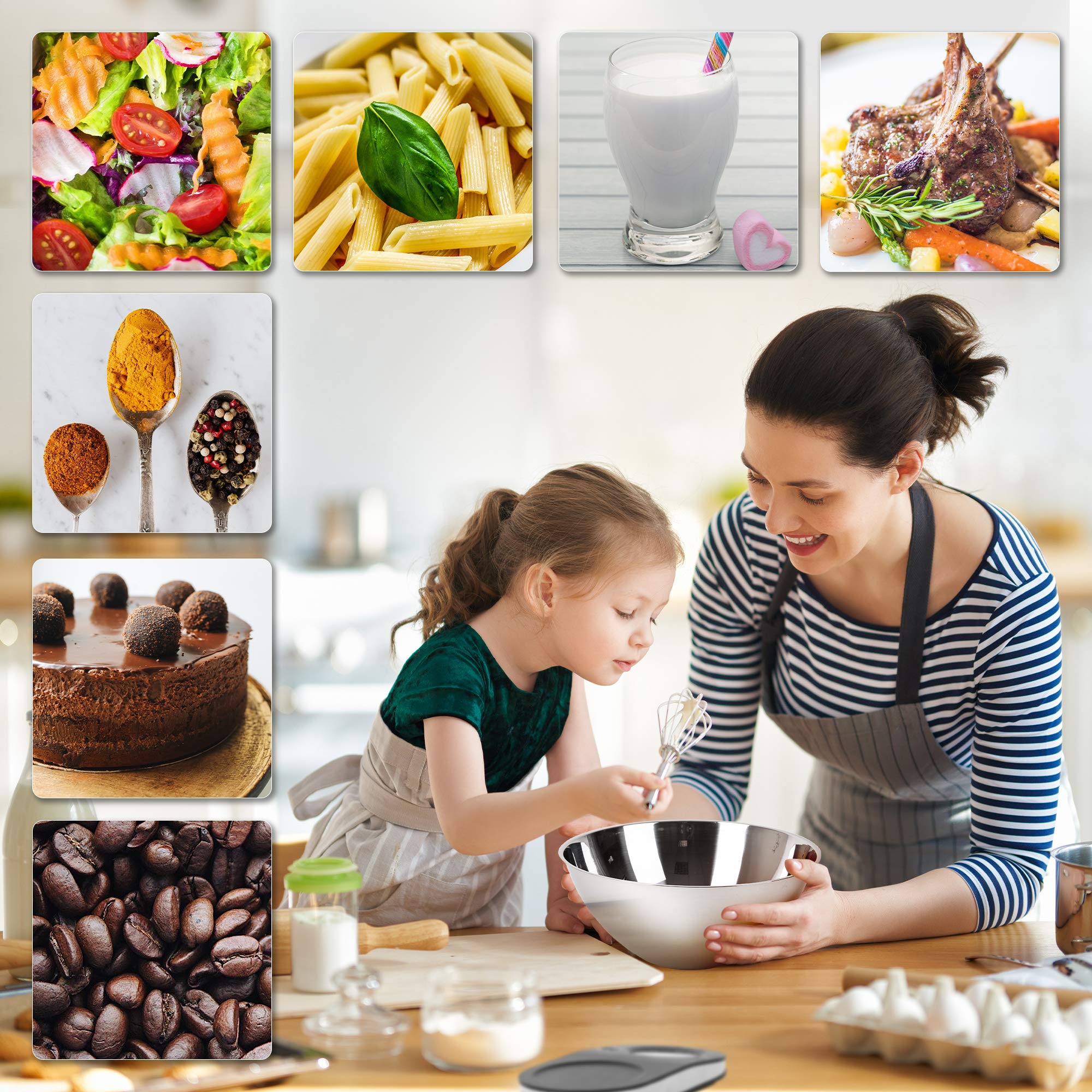 Duronic KS5000 Balance de cuisine | Capacité de 5 kg | Bol de 3 L inclus | Large écran rétroéclairé | Fonction d'ajout de poids | Précision à 1 g | Idéale pour la pâtisserie ou comme balance postale