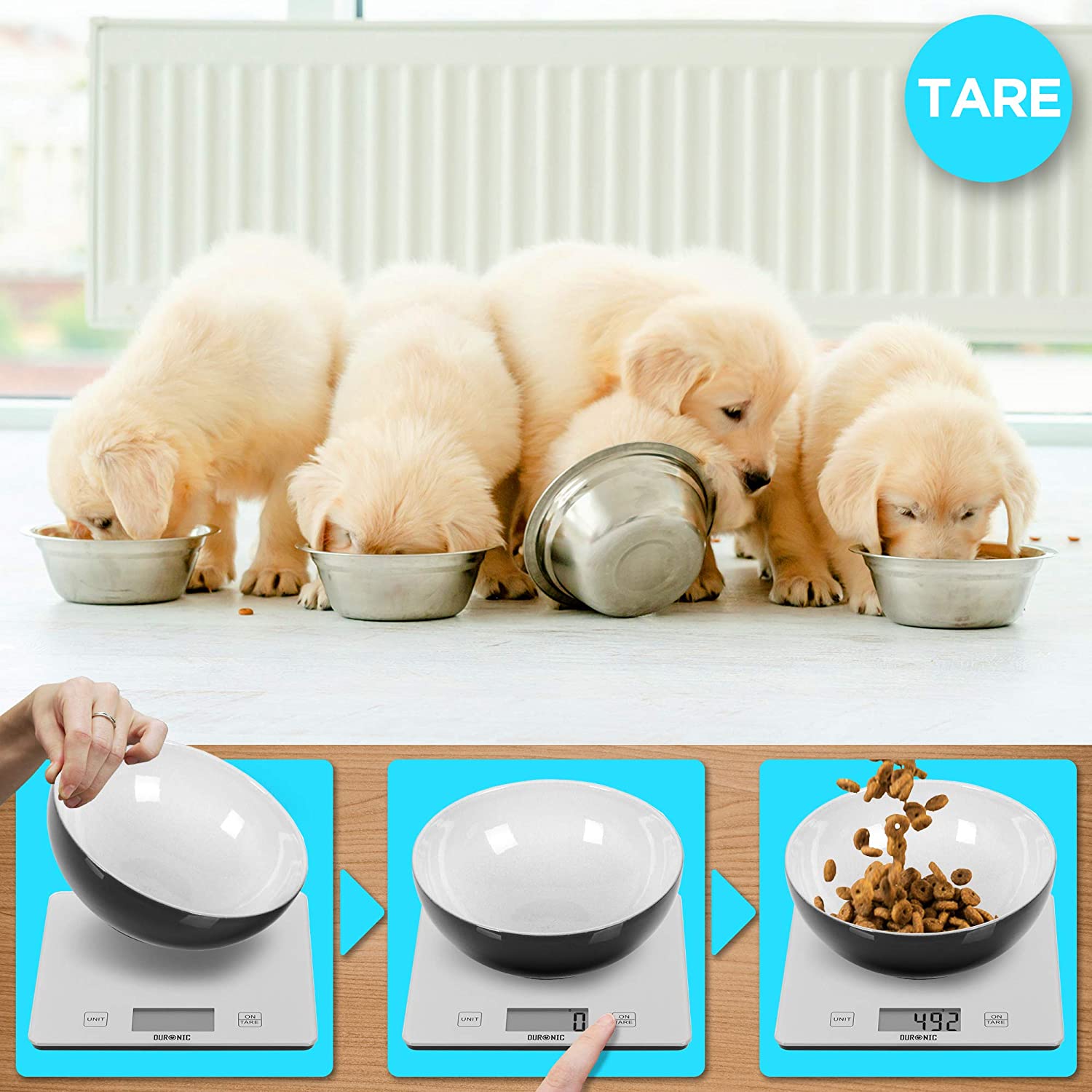 Duronic KS1080 Balance de cuisine | Capacité de 10 kg | Large affichage digital | 2 touches | Fonction d’ajout de poids | Précision à 1 g | Idéale pour faire des gâteaux et de la pâtisserie