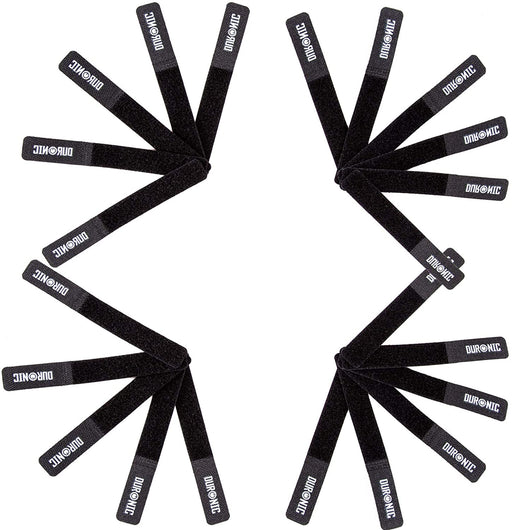 Duronic STRAPS24 Pack de 24 serre-câbles en velcro noir avec scratch
