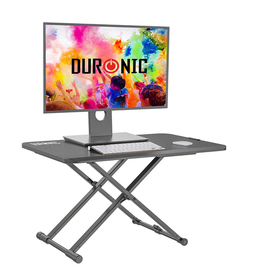 Duronic DM05D24 Poste/Station de Travail Assis Debout pour écran/Clavier/Souris Noir | Manuel | Hauteur Ajustable 5 à 40 cm | 74,3 x 47 cm | Acier | Espace de Travail Ergonomique