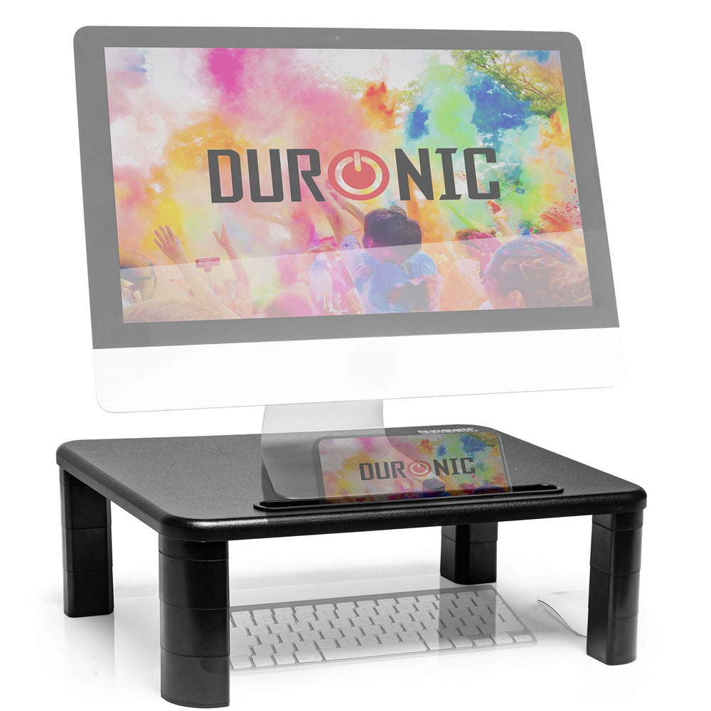 Duronic DM055 Réhausseur d’écran/Support pour écran d’Ordinateur/Ordinateur Portable/écran TV avec Hauteur Ajustable de 4 à 15 cm – Surface de 40 x 28 cm