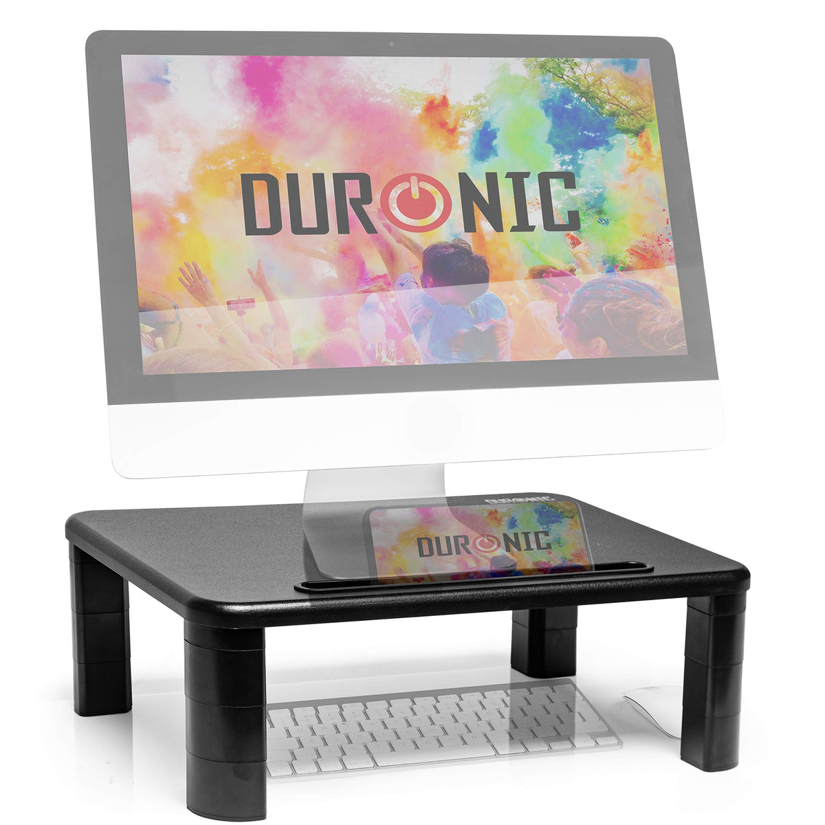 Duronic DM055 Réhausseur d'écran/Support pour écran d'Ordinateur/Ordinateur  Portable/écran TV avec Hauteur Ajustable de 4 à 15 cm – Surface de 40 x 2—  duronic-fr