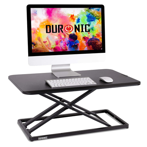 Duronic DM05D20 Poste / Station de travail assis-debout de 75 x 45 cm pour écran / clavier / souris - Hauteur ajustable de 16 à 41 cm pour travailler assis et debout - Compatible avec support de bureau Duronic